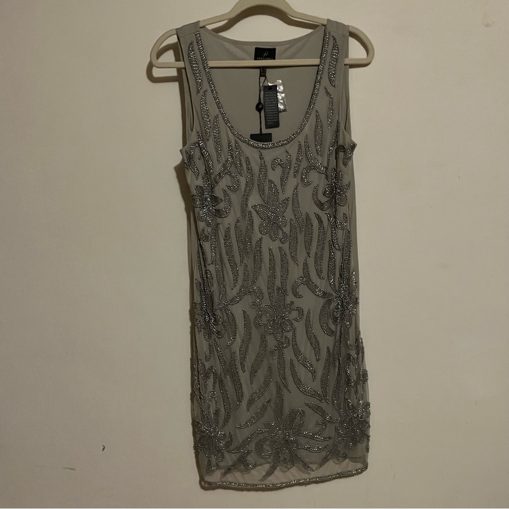 Adrianna Papell beaded cocktail dress sz 10